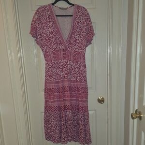 Elegant Pink Patterned‎ Dress